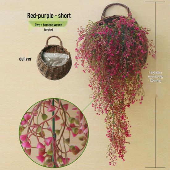 Golden Bell Willow Artificial Trailing Flower Vine for Indoor Wall Decoration