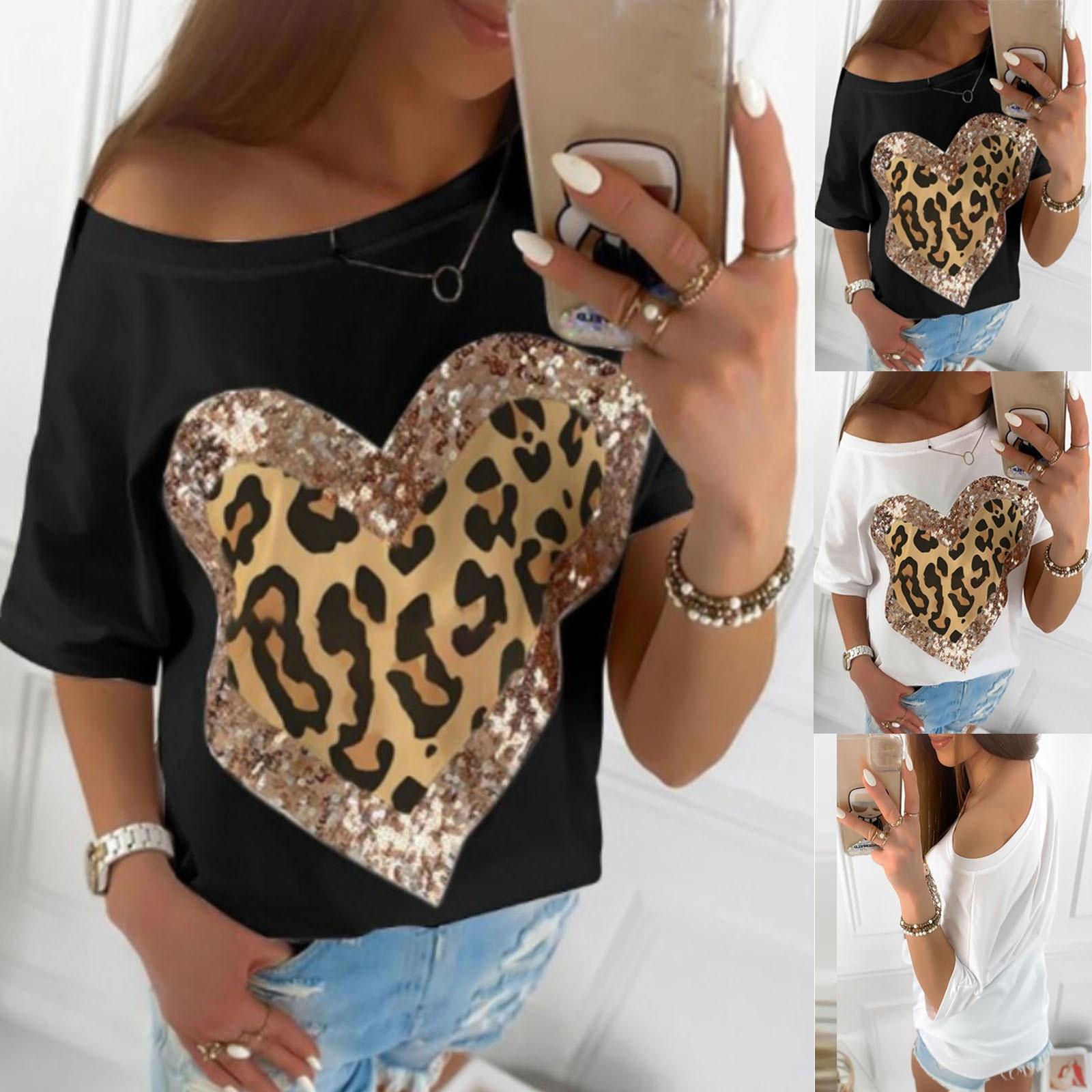 

Женская модная однотонная футболка с круглым вырезом и блестками