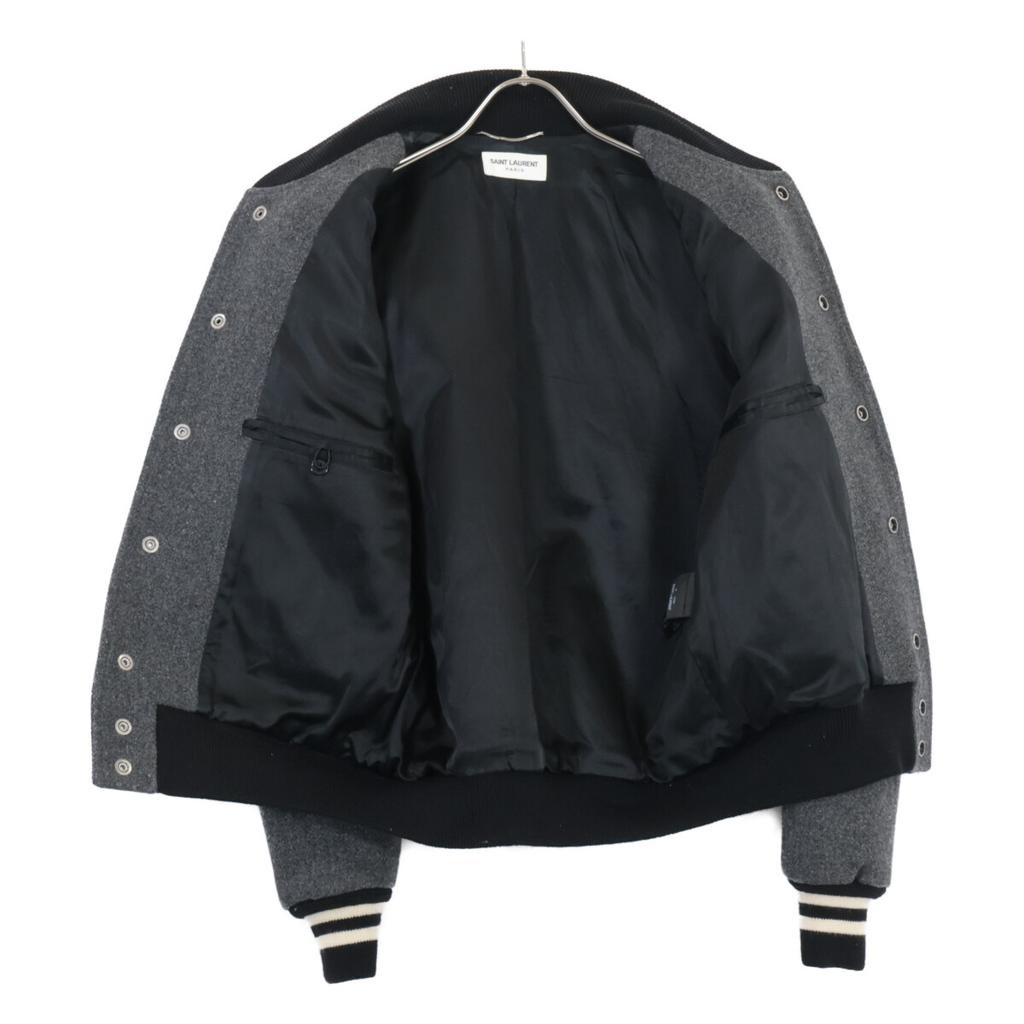 SAINT LAURENT PARIS Domestic genuine 354718 wool blend teddy jacket Jacket 42 grayUsed