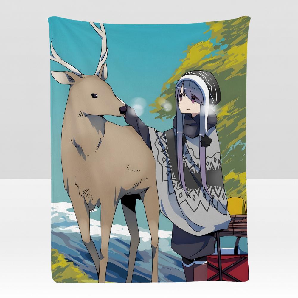 Anime LBack CCamp Throw Soft Flannel Blanket for Bed Bedroom Sofa Picnic Throw Skinfriendly Breathable Gift Cover