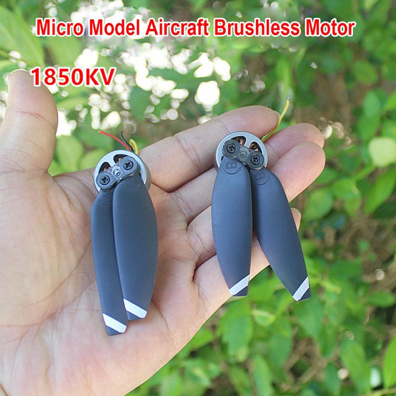 1PCS High Quality 1605 1850KV Brushless Motor Support 2-3S BLDC Motor + Black Blade for RC Fixed-wing Aeroplane Airplane