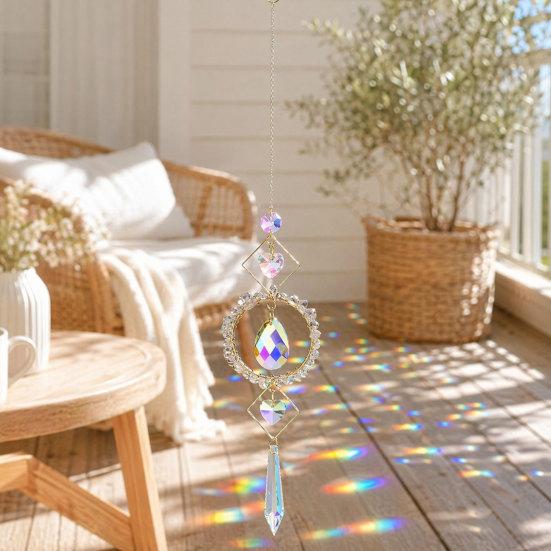 Crystal Sun Catchers for Windows, Colorful Healing Light Crystal Suncatcher, Wind Chimes Pendant, Indoor Outdoor Patio Garden Decor Gifts