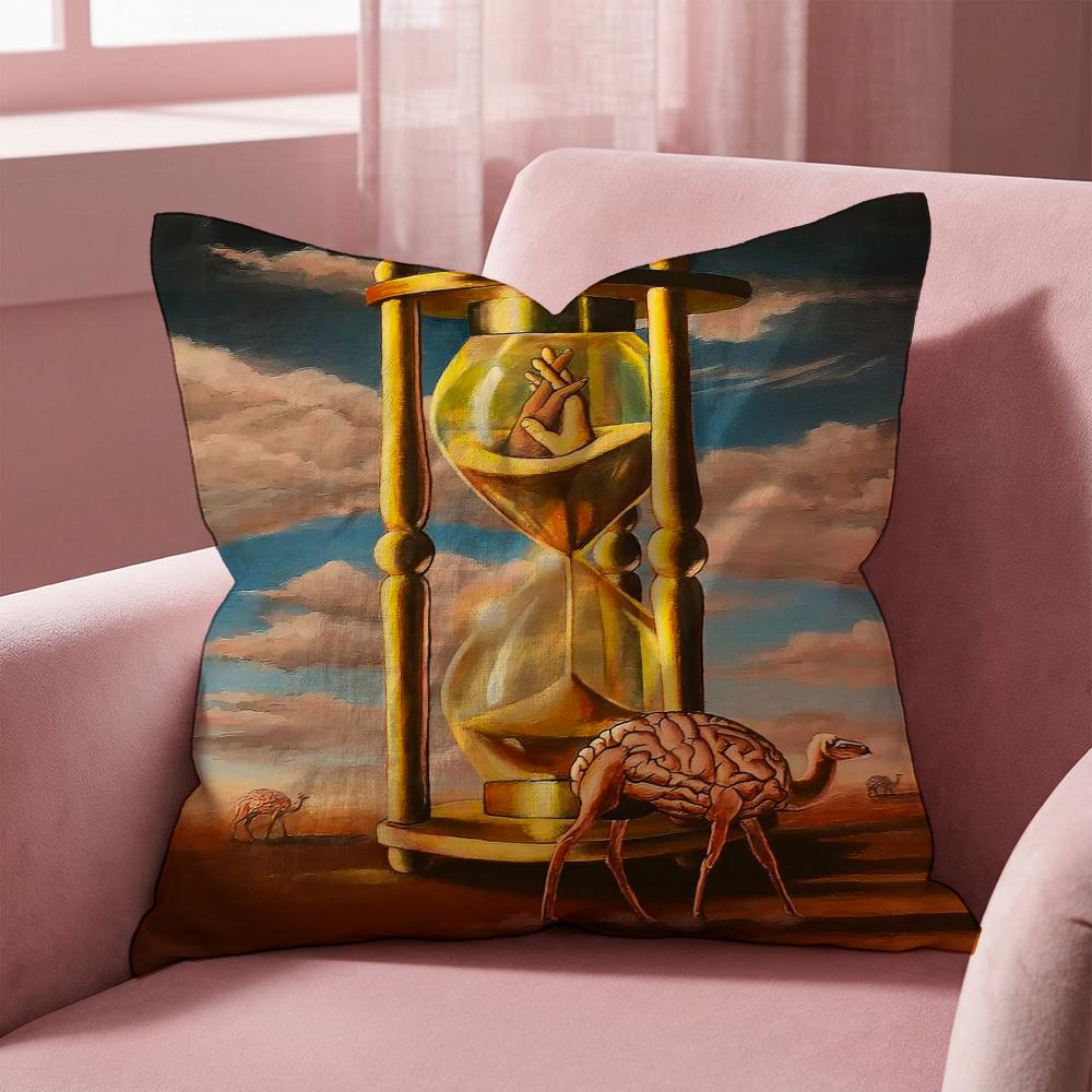 The Persistence of Memory Dal Cushion Cover Multi-Scene Pillow Cover for Home & Car - Reversible, Soft & Durable for Daily Use