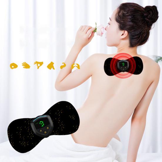 Mini Portable Electric Pulse Shoulder Neck Massager Pads Relaxation Machine