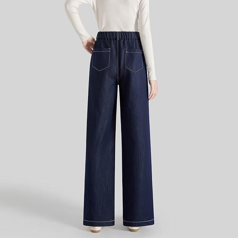 Shechi Women's Elastic Waist Straight Leg Trousers