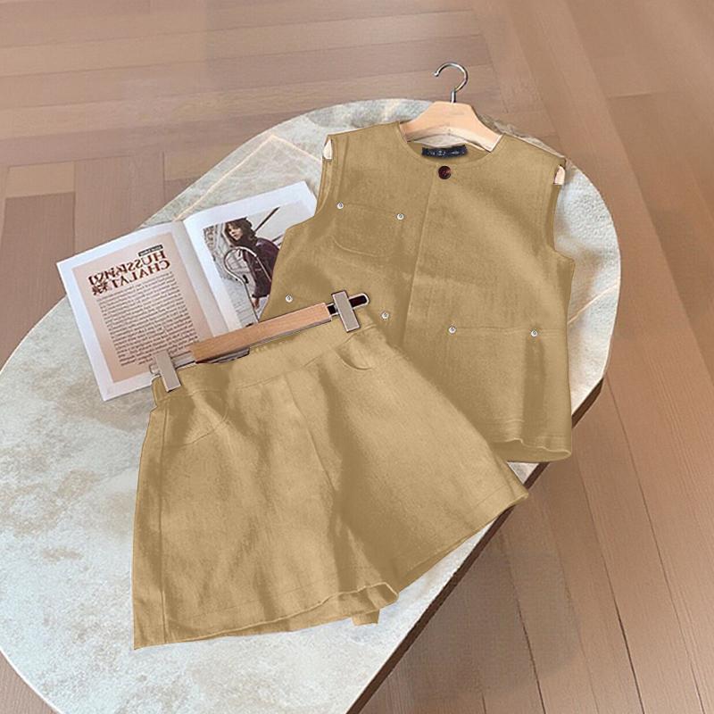 ZANZEA Women Sleeveless Vest Tops and Shorts Summer Two Piece Suit Sets