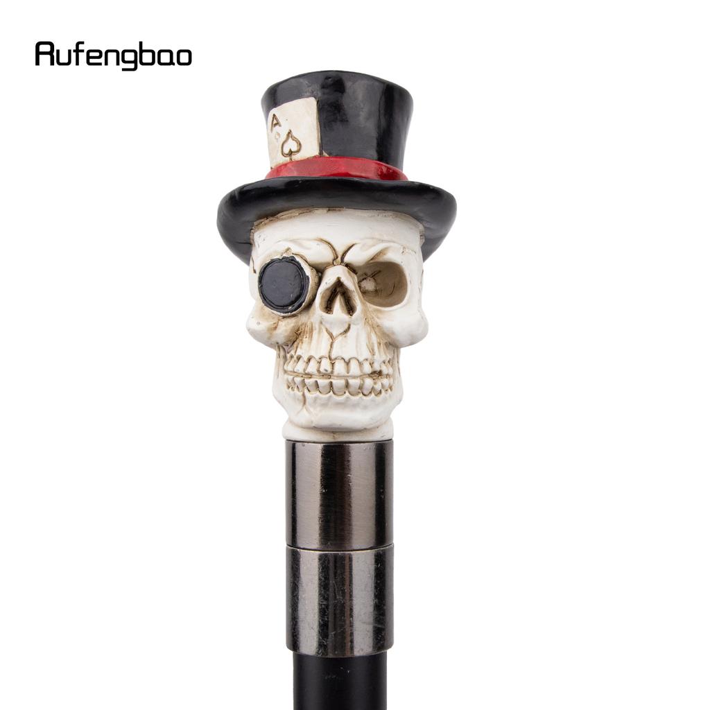 White Resin Skull Head Walking Cane Fashion Decorative Steel Walking Stick Gentleman Elegant Cosplay Cane Knob Crosier 94cm