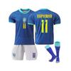(28(150-160 cm)) Pohodlný venkovní tréninkový úbor RAPHINHA #11 Brazil 2425 s ponožkami