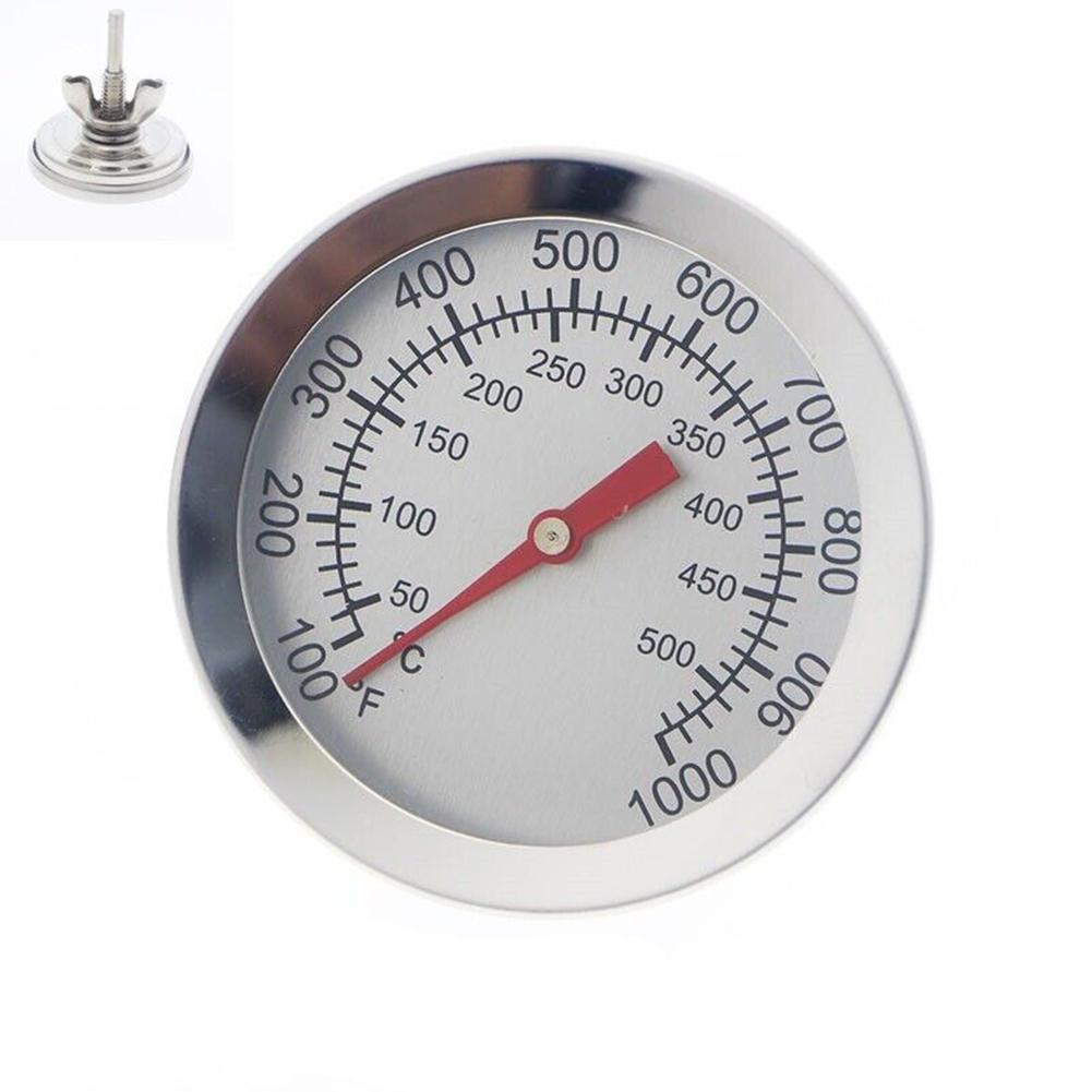 50~500℃ Grill Thermometer 100 ~ 1000 Fahrenheit 50℃~400℃/100F~1000F Celsius 50~500℃ Color: Silver Material: Stainless Steel