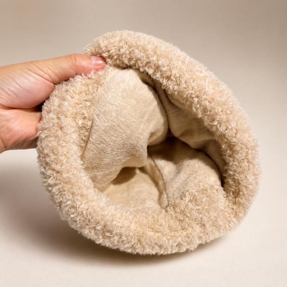 Solid Color Knitted Warm Cap Thickened Bear Ear Hat Fashion Plush Cap  Winter Outdoor