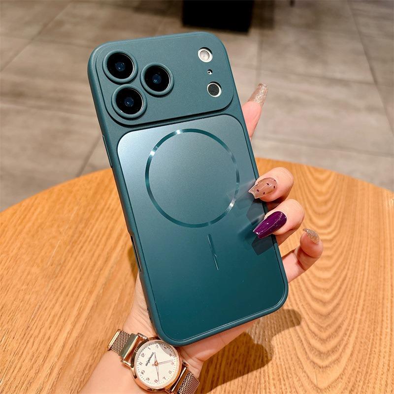 Luxury For Magsafe Phone Case For iPhone 17 Air 16 15 14 13 Pro Max Magnetic Wireless Charging Shockproof Matte Bumper Cover