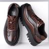 Men's British Style Thick-Soled Crocodile Pattern Leather Shoes - Versatile Non-Slip Casual Footwear