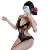 Bodysuit με δαντέλα και τιράντες Fan Lei: Σεξουαλικά Εσώρουχα με Ανοιχτό Καβάλο, που Δεν Αφαιρούνται, για Παθιασμένες Νύχτες (916)