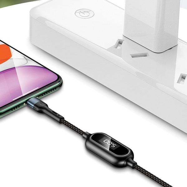 Usams Kabel Pleciony U48 Lightning 1,2M2A Fast Charging Led Zielony/Green Sj423Usb02 (Us-Sj423)