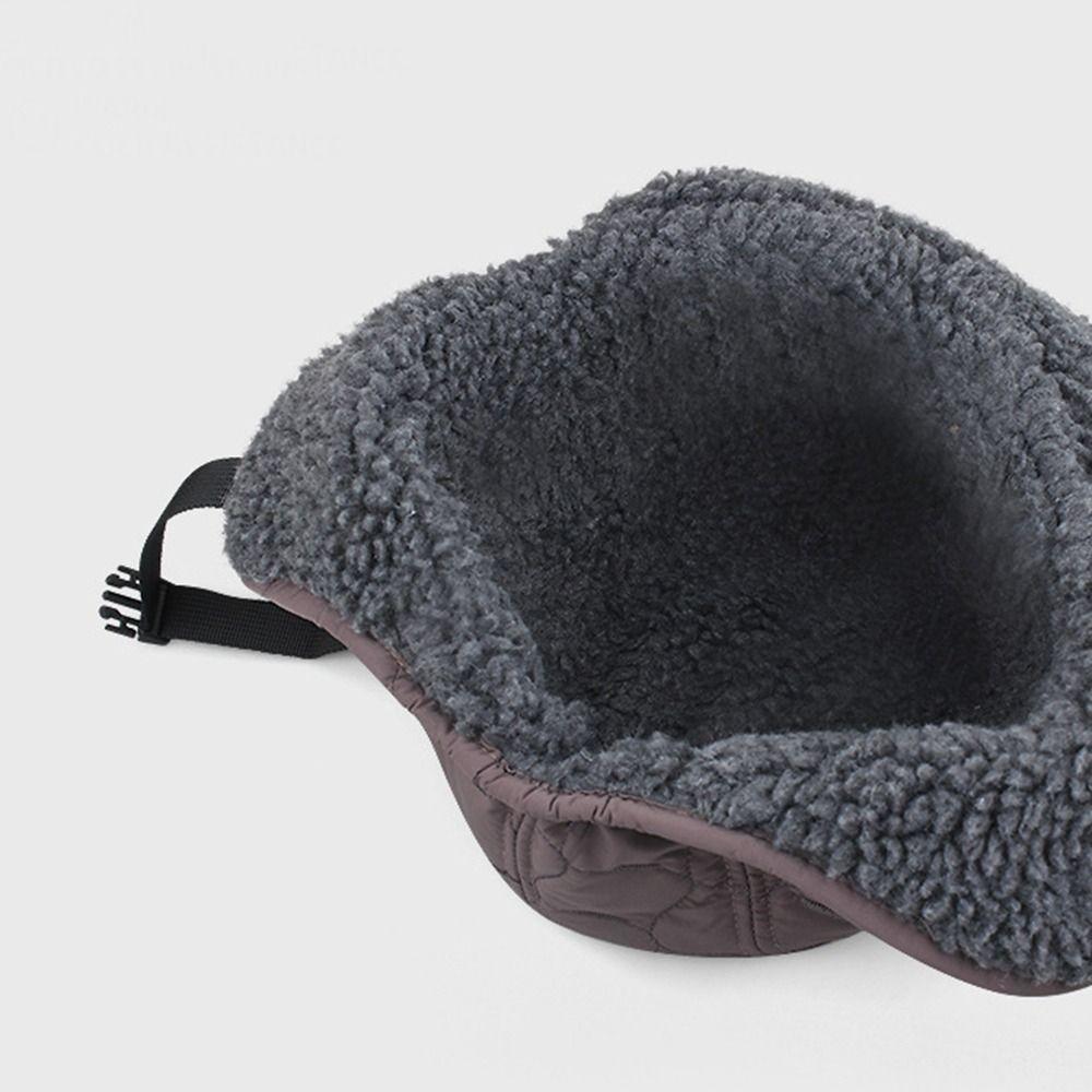 Ear Protection Lei Feng Hat Thickened Lamb Wool Winter Cap Fashion Bomber Hats  Ski Riding