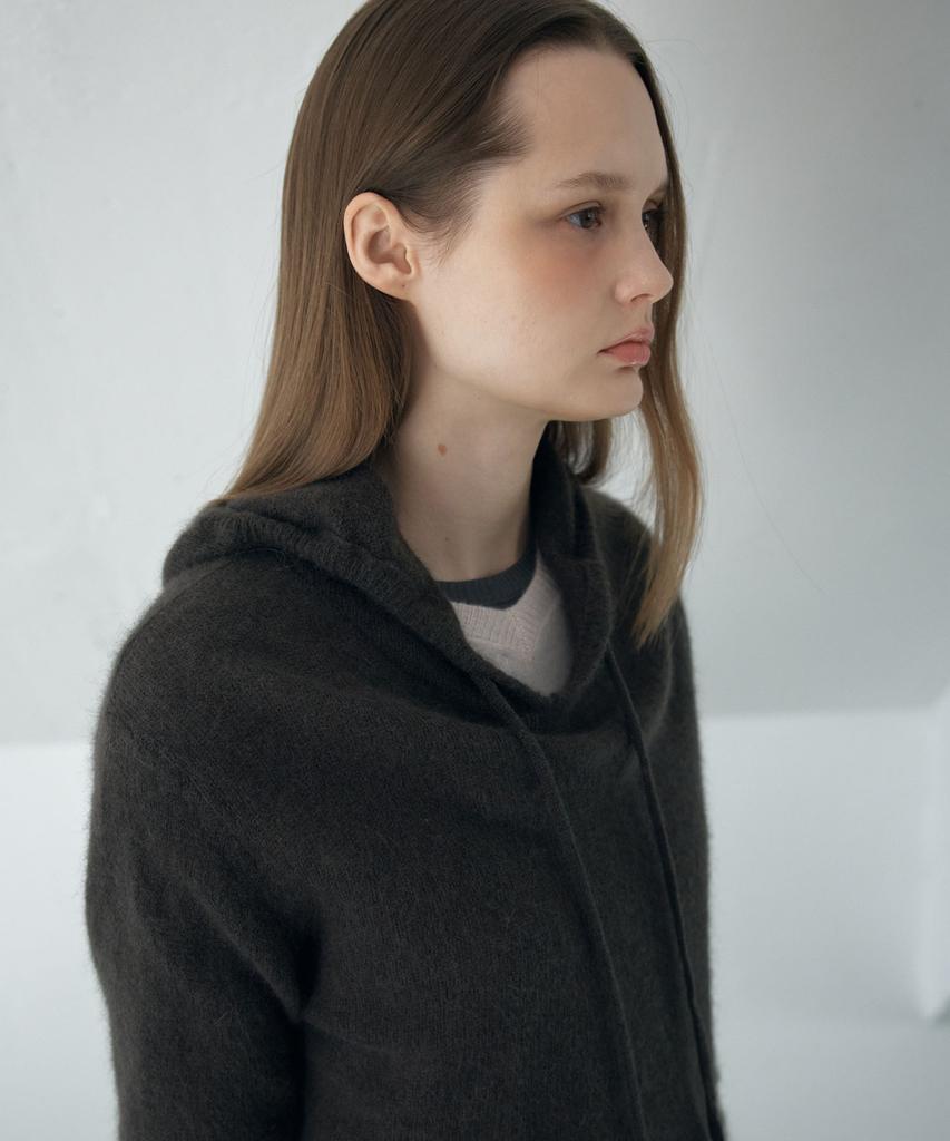 Ahwe Wool Blend Hooded Pullover_Brwon