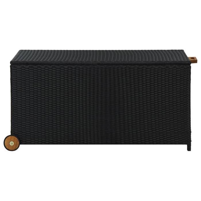 VidaXL Boîte de Rangement de Jardin Coffre de Rangement Boîte à Coussins Patio Terrasse Extérieur Noir 120x65x61 cm Résine 310089