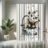 Cute Cat Shower Curtain Set - Cartoon Style, Cat Bathing Pattern, Includes 12 Hooks, Polyester Fabric, Modern Bathroom Decor