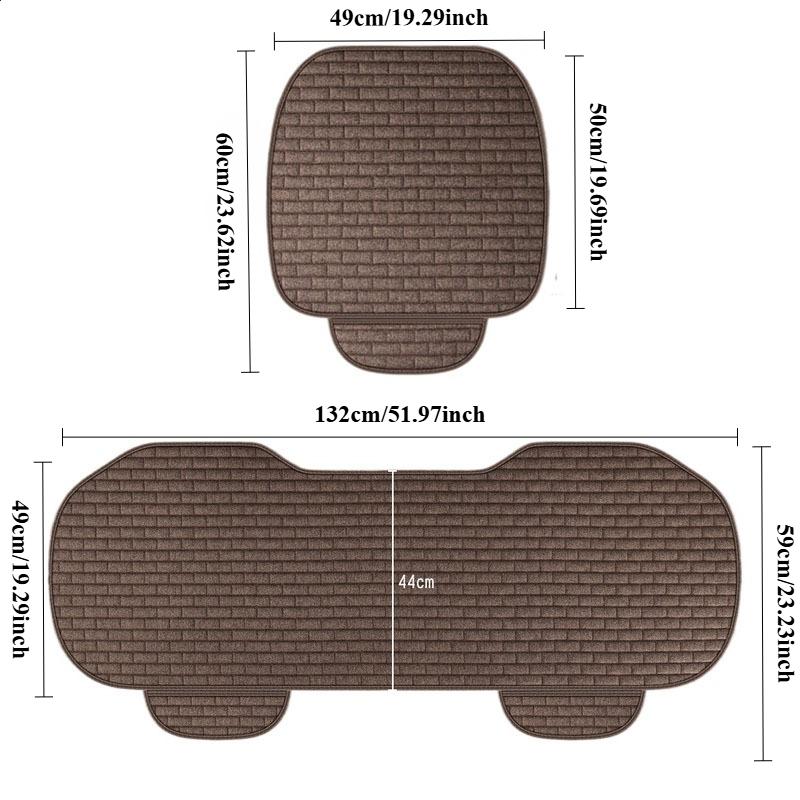 Universal Flax Linen Auto Seat Case Front Rear Non Slide All Season Automotive Protector Mat Pad Keep Warm Universal Fit Truck Suv Van