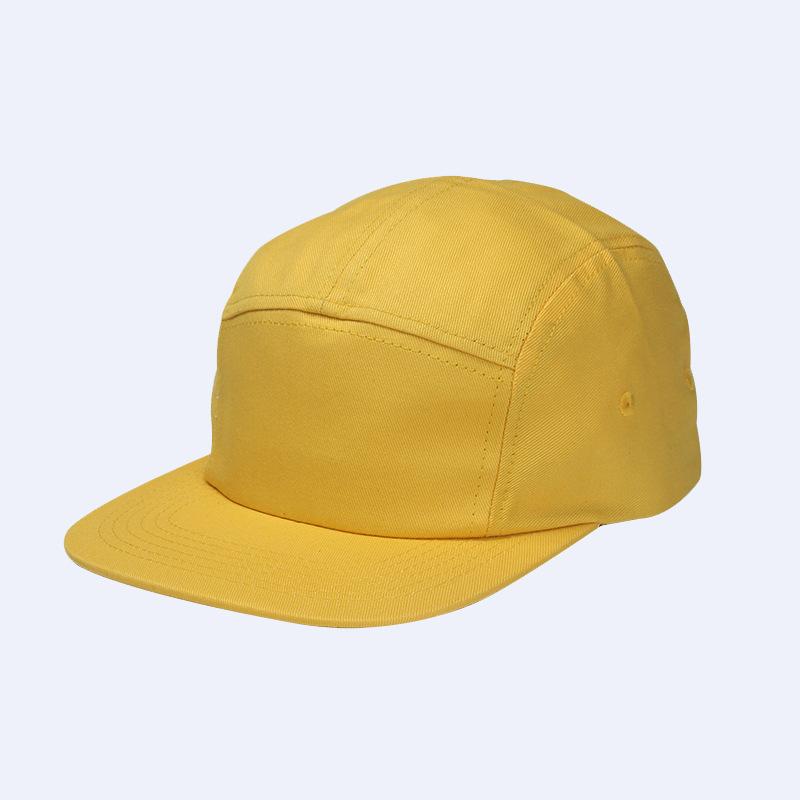 Cotton 5-Panel Flat Brim Baseball Cap, Unisex Aviator Skateboard Camping Hat, Street Hip Hop Headwear