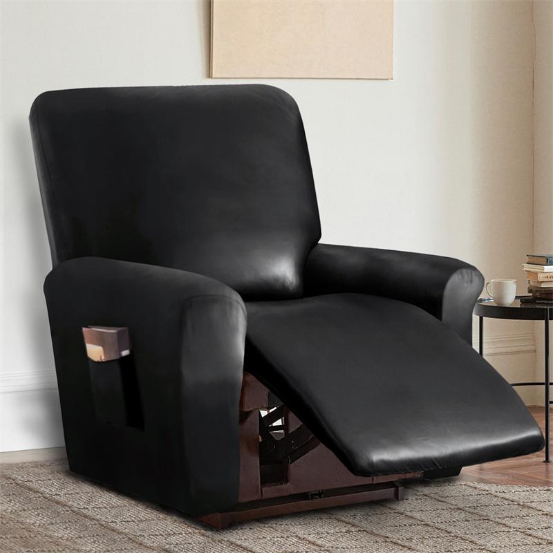 1/2 Seat Waterproof Recliner Armchair Cover Pu Leather Recliner Cover Elastic Relax Single Sofa Slipcovers For Living Room Decor