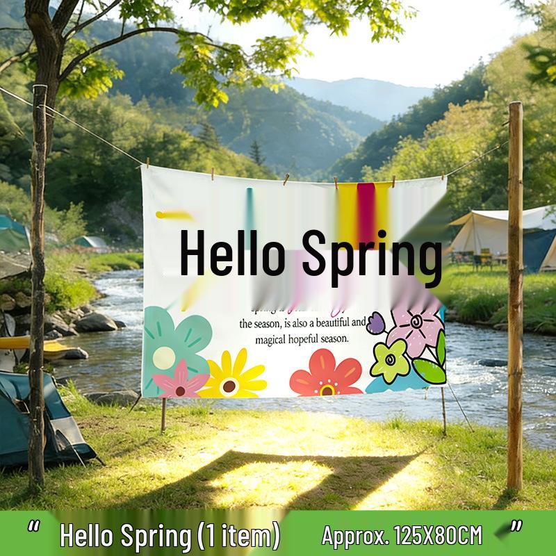Spring Atmosphere Outdoor Picnic and Scenic Banner Decoration