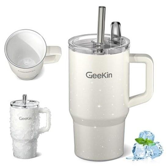Tumbler Insulated 2026 Improved Model 316 Stainless Steel Ceramic Coating Expandable Straw Lid Included 30H Insulation 6H Heat Retention 550ml Large
