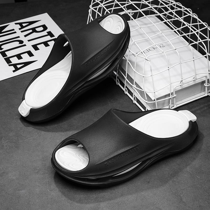 Herrenhausschuhe tragen hochwertig rutschfest und deodorant Sommer dicke Sohle höhenverstellbar Fischmaul ein Riemen kühle Hausschuhe