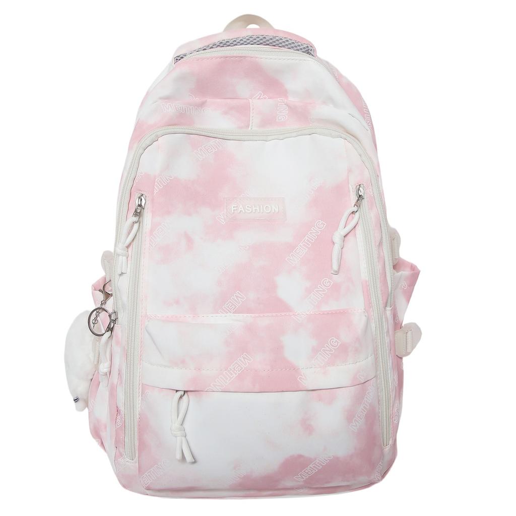 Schoolbag tie-dye schoolbag female high-value junior high school high school students large-capacity backpack primary school students 3rd to 6th grade
