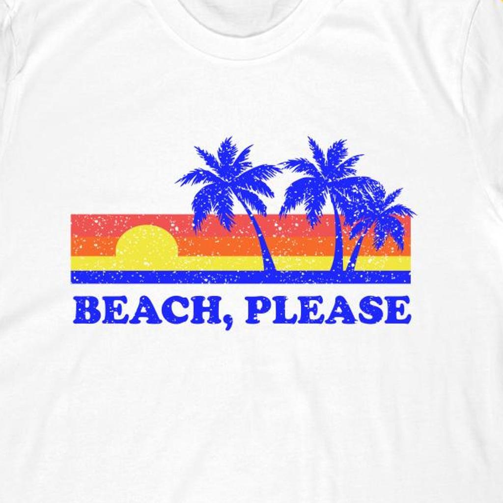 Beach Please T-Shirt | Retro Palm Tree Summer Vacation Tee