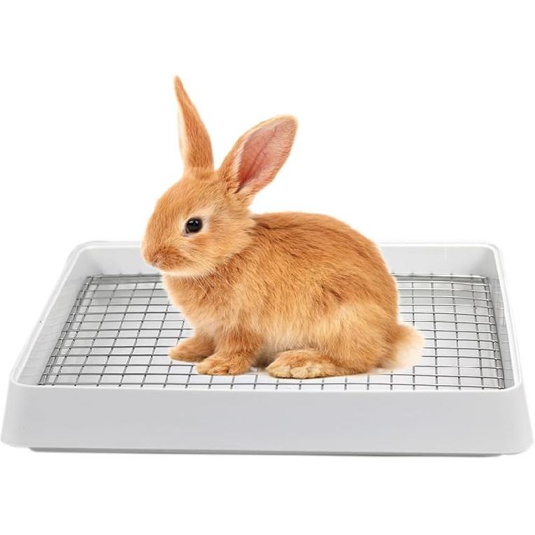 PODOO Rabbit Large Litter Box, Guinea Pig Training Pan Cage with Toilet Tray, Ideal for Rats, Ferret, Bunny Small and Medium Animals (Medium)
