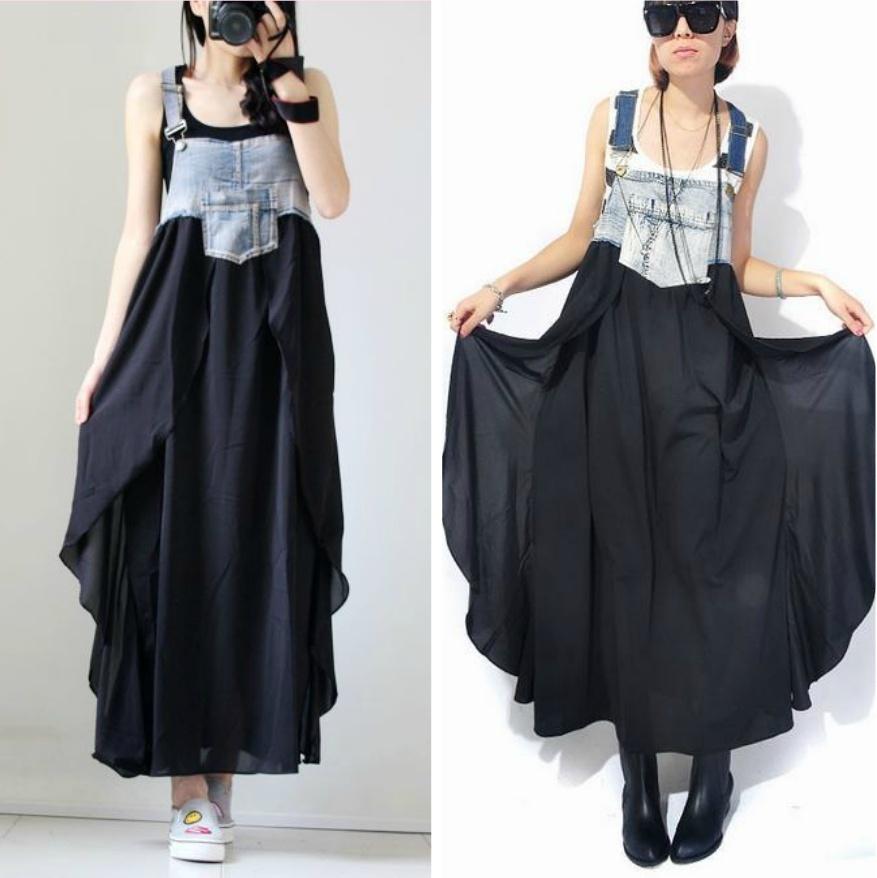 Buy Women's Dress Suspenders Skirt Flounce Loose Chiffon Skirt Big