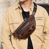 Męska skórzana torba crossbody na klatkę piersiową - Prawdziwa skóra bydlęca Multifunkcjonalna torba na talię i telefon