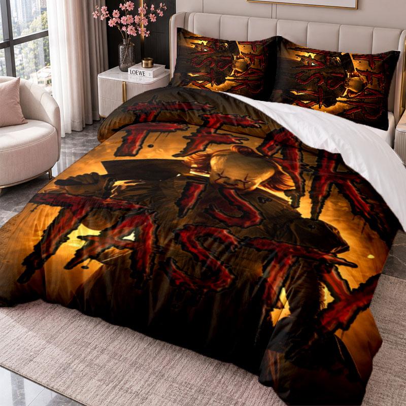 IT Pennywise 3Pcs Bedding Set Duvet Cover With Two Pillowcases For Bedroom Home Decoration