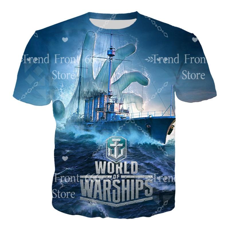 

Світовий корабельний хлопчик і чоловіча футболка Літня повсякденна футболка з коротким рукавом та круглим вирізом Топи Гаряча гра Спільний мультфільм 3D-принтована футболка 110cm