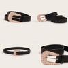 Classic Fashion Casual Leather Belt For Women With Pearl Decor For Spring