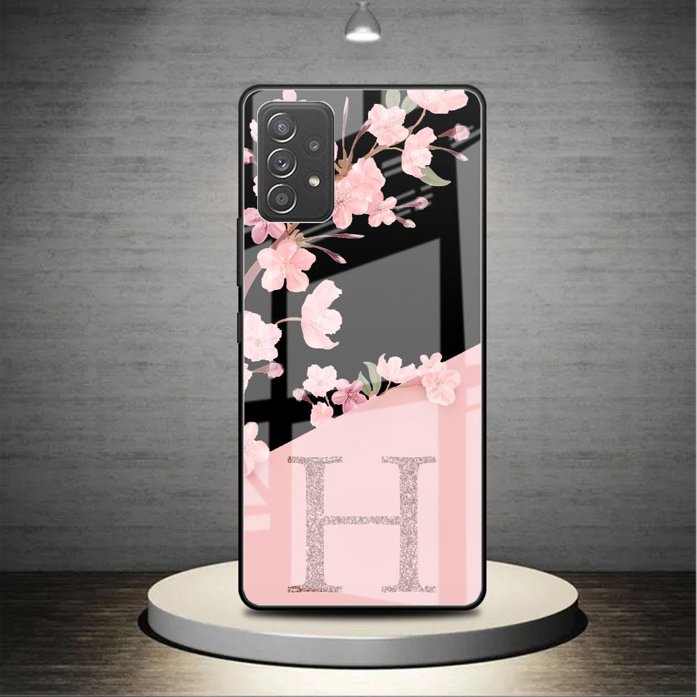 

Стеклянный чехол для Samsung Galaxy A52 A71 A50 A51 A70 A21s A31 A72 A10 A12 A30 A22 5G чехол для телефона Cherry Blossom Flower Initial Samsung A30