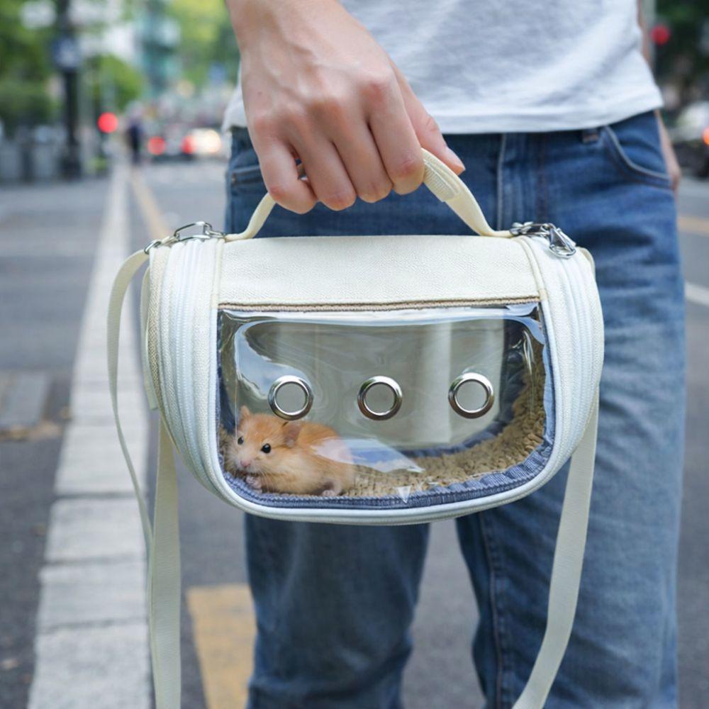 Atmungsaktiver Vogeltransportkäfig Leichte Hamster-Tragetasche Haustier-Umhängetasche Reisen