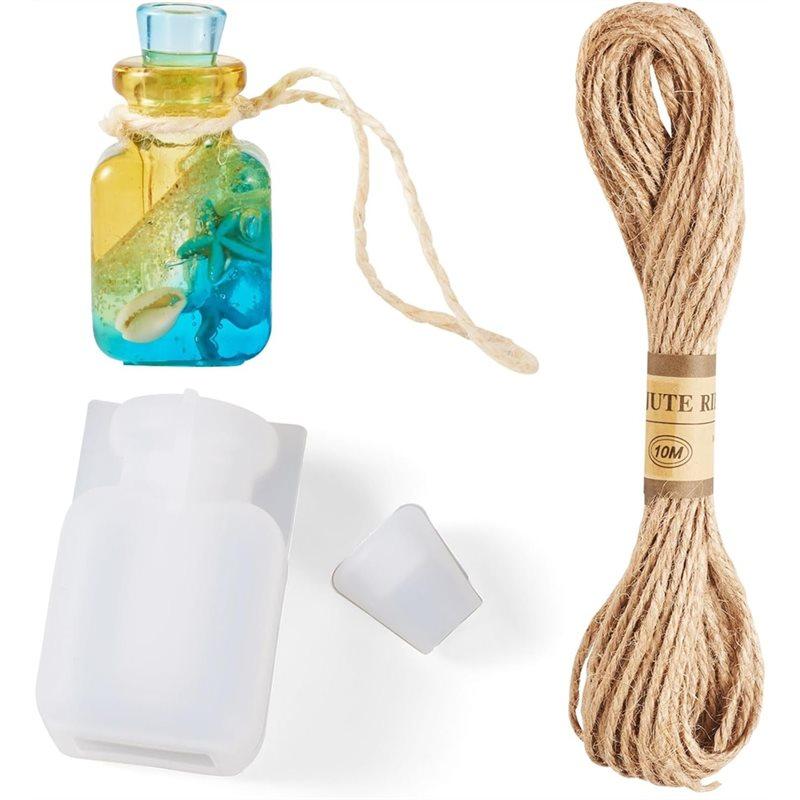 

HHO-Wishing Bottle Silicone Molds Drift Bottle Resin Quicksand Container With Cord For DIY Keychain Pendant Crafts Candle