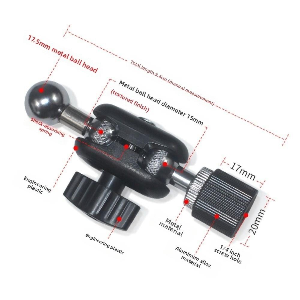 Stable Double Ball Head Bracket 1/4''Screw Action Camera Holder for Camera Monitor Video Light Mic
