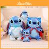 Stitch Plush Toy With Red Cape Soft Short Plush Pp Cotton Filling For Kids Gift