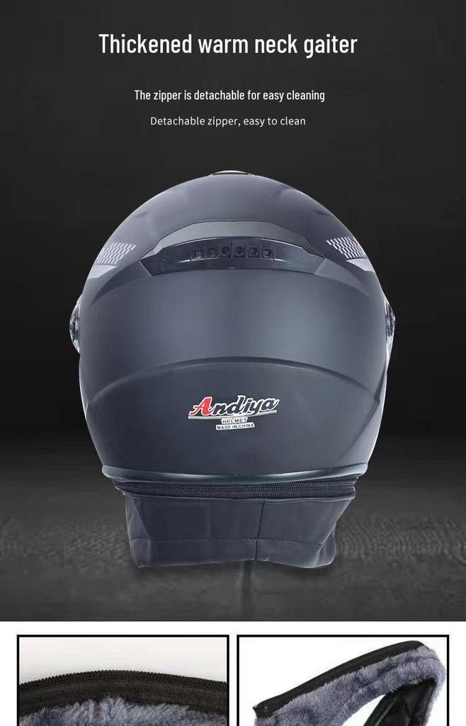 Universal All-Season Electric Helmet with Anti-Fog & Warmth, Dual Visors, for Men & Women