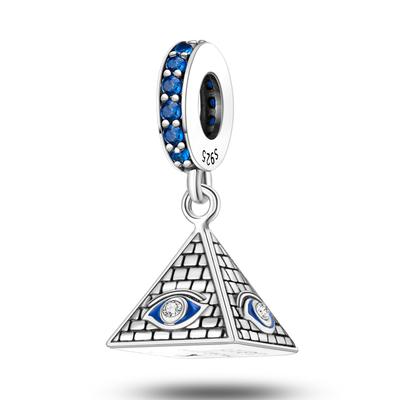 Strieborná farba Pyramid Demon Eye Charms Korálky Fit Originálny značkový náramok pre ženy Narodeninové šperky Darček
