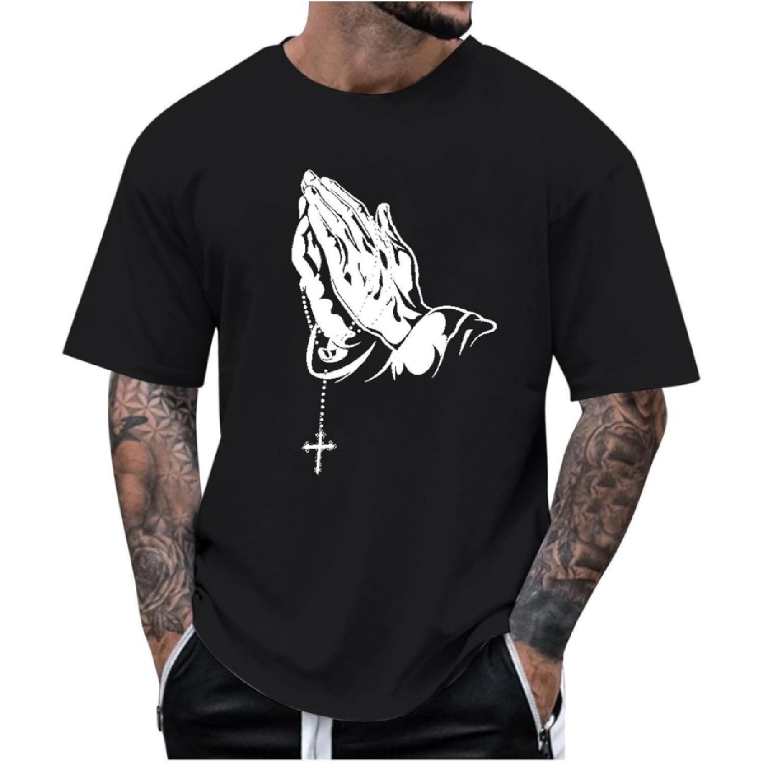 Men s Casual Short Sleeve Tee Shirt Outdoor Summer Fit Graphic Top Perfect for Everyday Wear S