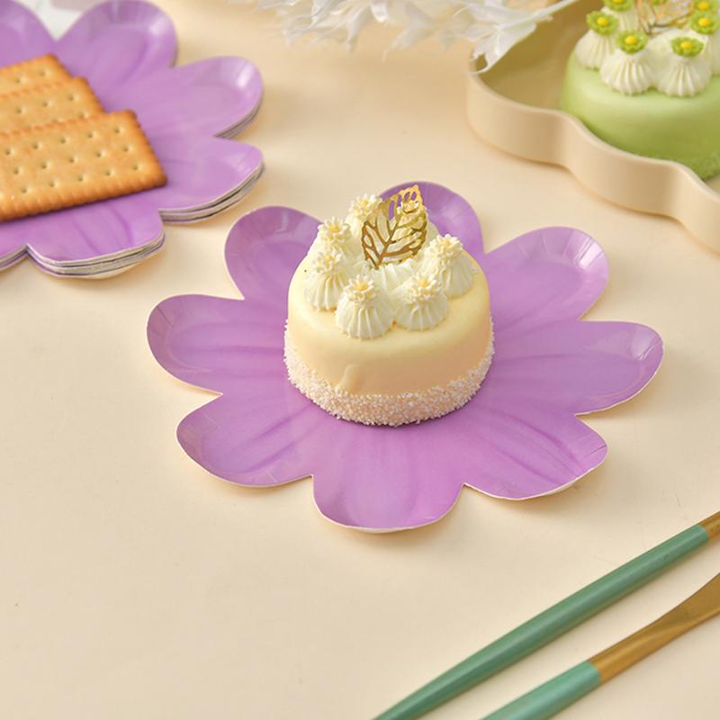 Disposable Daisy Paper Plate Flower Meal Plate Picnic Cake Plates Birthday Theme Party Decoration