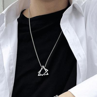 Heren Ketting Driehoek Vierkant Hanger Ketting Dating Werk Feest Veelzijdige Stijl Ketting Kleding Accessoire
