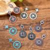 12 Colors Ethnic Vintage Enamel Sun Flower Earrings for Women Elegant Fresh Dangle Earrings Boho Vacation Party Jewelry