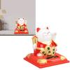 Solar Waving Cat Vivid Lovely Auto Waving Arm Fortune Cat Statue for Car Dashboard Window Decoration 3.15in
