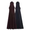 Women's Turtleneck Sleeveless Halter Maxi Dress Fitted Mid Waist Elegant Sexy Backless Party Long Dress