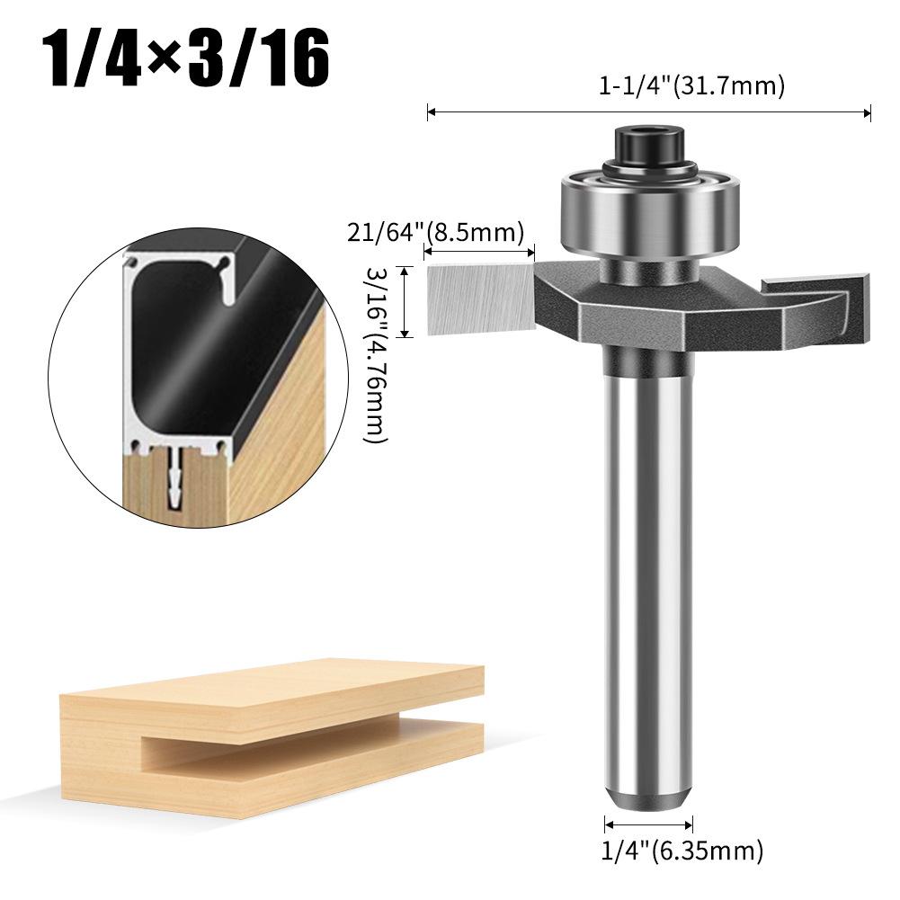 1/4 Schaft 1/2 Schaft Kugel T-Fräser Holzbearbeitung Fräser Nutfräser Kerbenfräser 2-in-1 Nutfräser Begonienwinkel Fräser